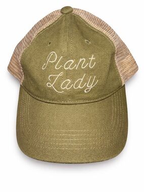 Plant Lady Trucker Hat Olive Green Mesh Snapback Casual